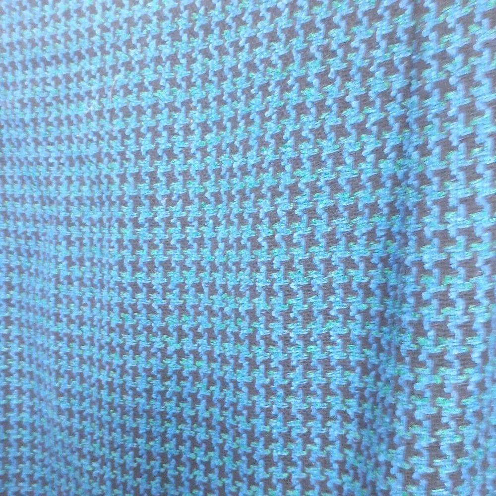 Vintage Norton McNaughton Pencil Skirt 6P Wool Blend Houndstooth Blue Black